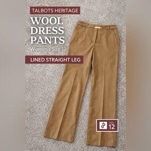 Talbots Heritage Wool Dress Pants in Brown